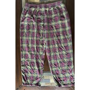 LL Bean Men Size XL Pants Pajama Sleep Bottoms‎ Blue Red Flannel Plaid
